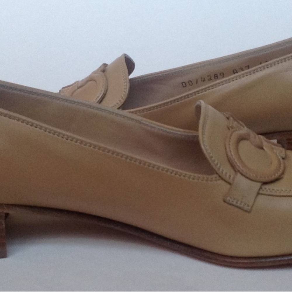 Salvatore Ferragamo Disco 3cm tan shoe 10 aaaa (10 4a)